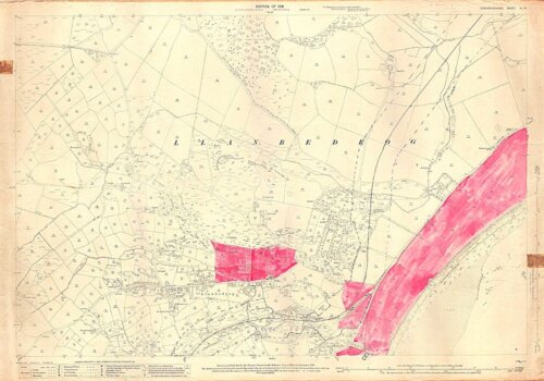 Llanbedrog - Ordnance Survey Map. Edition of 1916. 