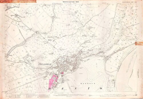 Pwllheli - Ordnance Survey Map. Second Edition 1900.