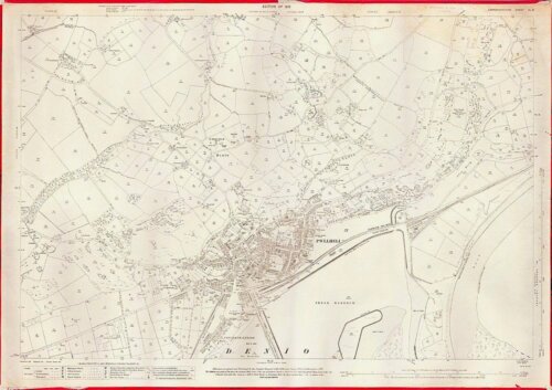 Pwllheli - Ordnance Survey Map.  (antique map)