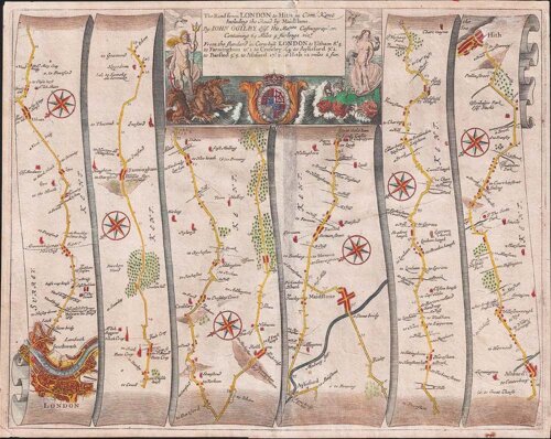 The Road from London to Hithe in Com Kent