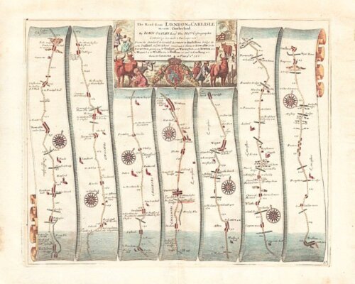 The Road from London to Carlisle   (antique map)