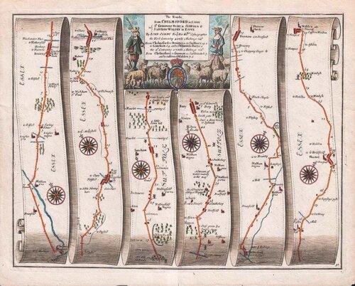 The Roads from Chelmsford in Essex to St Edmonds-Bury in Suffolk and Saffron-Waldon in Essex