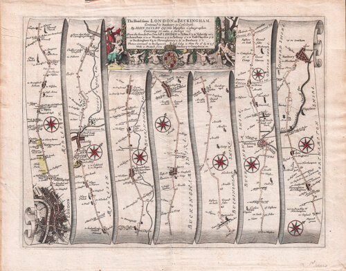 The Road from London to Buckingham continued to Banbury in Com Oxon
