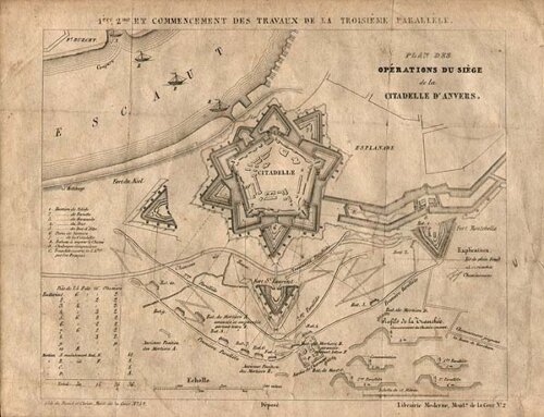 Plan des operations du sie`ge de la Citadelle d'Anvers 