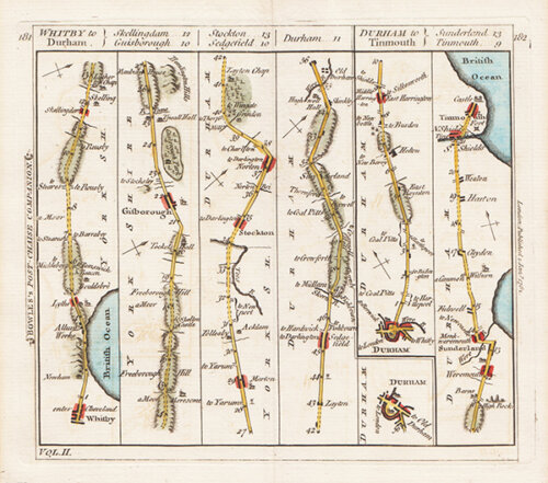Carington Bowles - Whitby to Durham and Durham to Tinmouth  