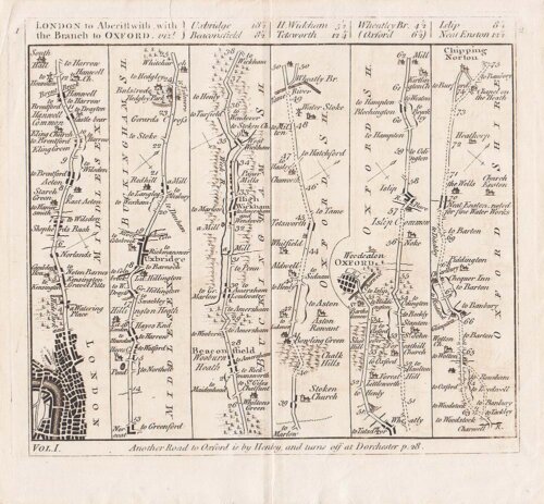 Carington Bowles - The road from London to Aberistwithwith the Branch to Oxford...
