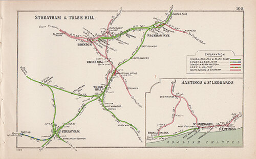 Pre Grouping railway junction around Streatham & Tulse Hill