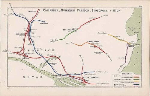 Pre Grouping railway junction around Callander Muirkirk Patrick Stobcross & Wick