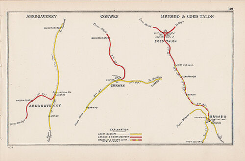 Pre Grouping railway junction around Abergavenny Corwen Brymbo & Coed Talon