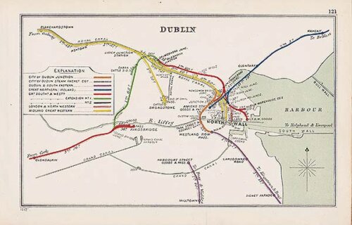 Pre Grouping railway junction around Dublin