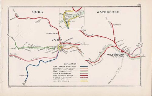 Pre Grouping railway junction around Cork and Waterford