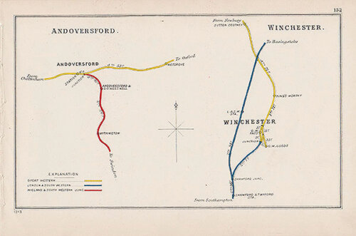 Pre Grouping railway junction around Andoversford and Winchester