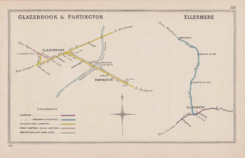 Pre Grouping railway junction around Glasebrook & Partington and Ellesmere