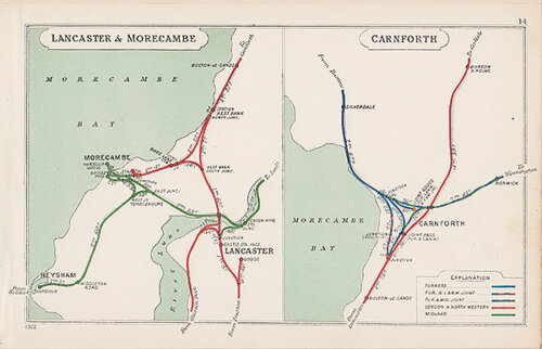 Pre Grouping railway junction around Lancaster & Morecome and Carnforth