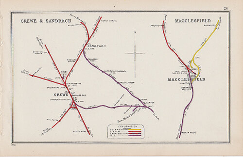 Pre Grouping railway junction around Crewe & Sandbach and Macclesfield