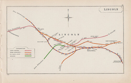 Pre Grouping railway junction around Lincoln