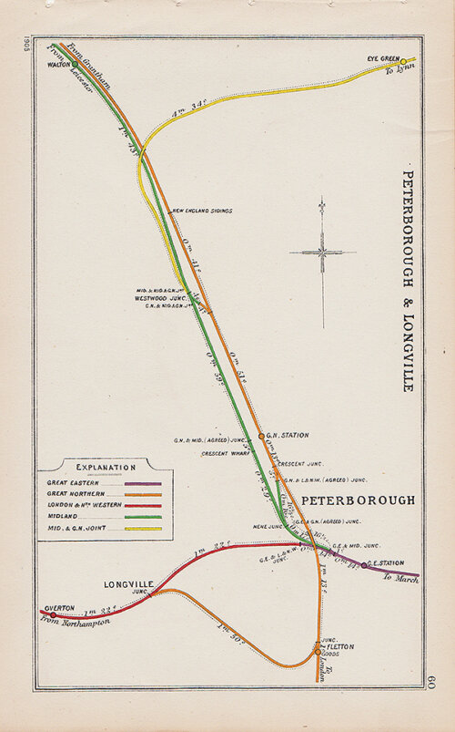 Pre Grouping railway junction Peterborough & Longville