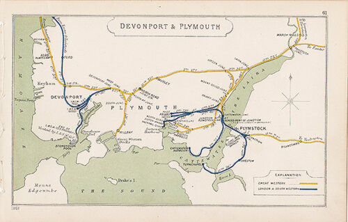 Pre Grouping railway junction around Devonport & Plymouth