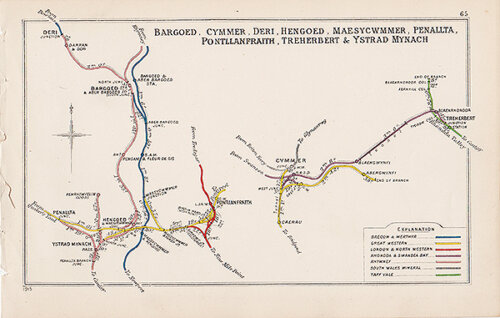 Pre Grouping railway junction around Bargoed Cymmer Deri Hengoed Maesycmmer Penallta Pontllanfraith Treherbert & Ystrad Mynach