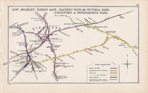 Pre Grouping railway junction around Bow Bromley Forest Gate Hackney Wick or Victoria Park Stratford & Woodgrange Park