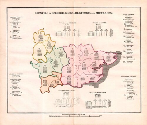 Parish Register Abstract 1831 - Bedford, Essex, Hertford and Middlesex.