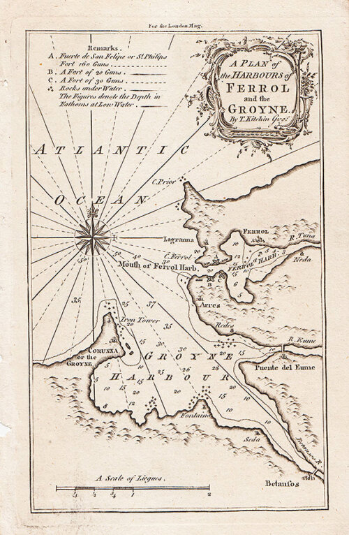 A Plan of the harbours of Ferrol and the Groyne  Thomas Kitchin