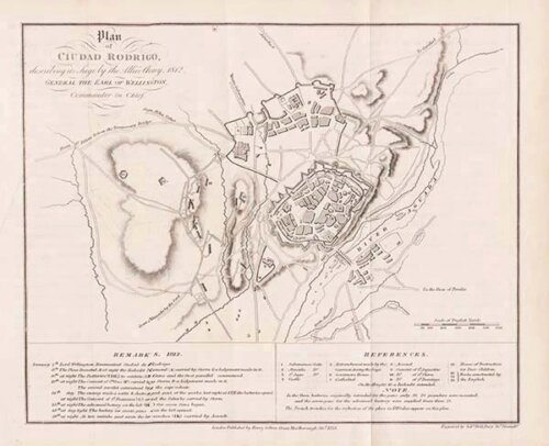 Plan of Ciudad Rodrigo describing its Siege by the Allied Army 1812  General the Earl of Wellington Commander in Chief
