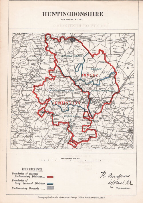 Huntingdonshire New Divisions of County.
