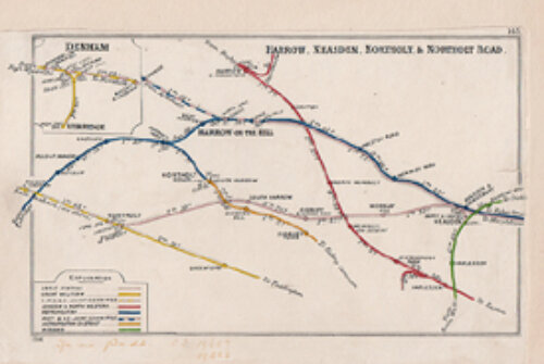 Pre Grouping railway junction around Harrow Neasden Northolt & Northolt Road
