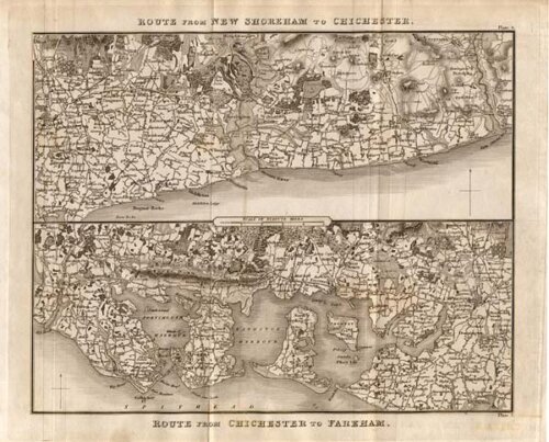 Route from New Shoreham to Chichester and from Chichester to Fareham