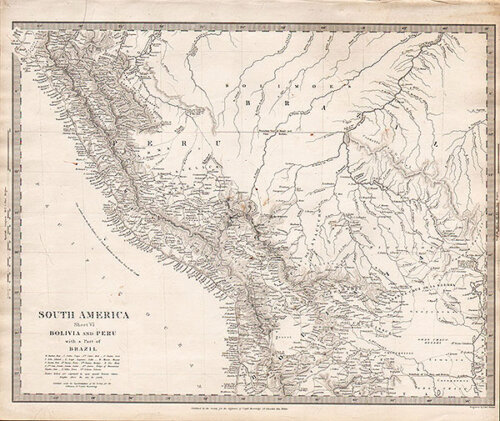 South America Sheet VI Bolivia and Peru eith Part of Brazil  -  SDUK