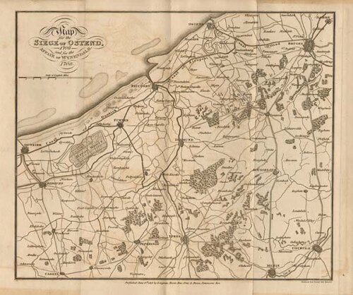 Map for the Siege of Ostende and for the Affair of Wynedale 1708