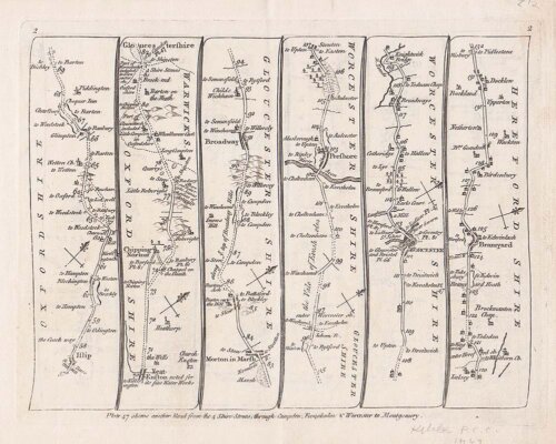 John Senex - The Road from London to Aberistwith.
