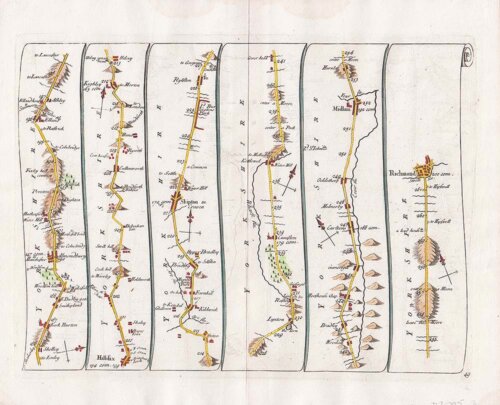 John Senex - The Road from London to Okeham to Richmond