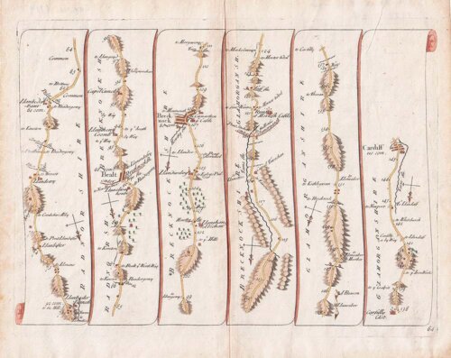 John Senex - The Road from Chester to Cardiff.