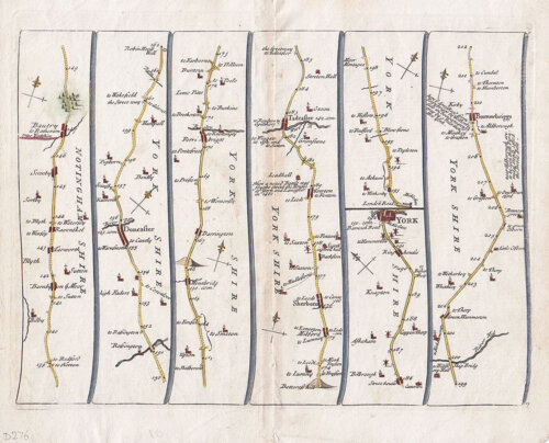 John Senex - The Road from London to Barwick.