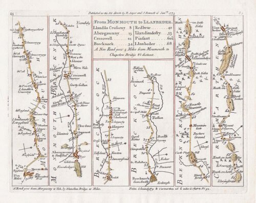 John Senex - From Monmouth to Llanbeder.