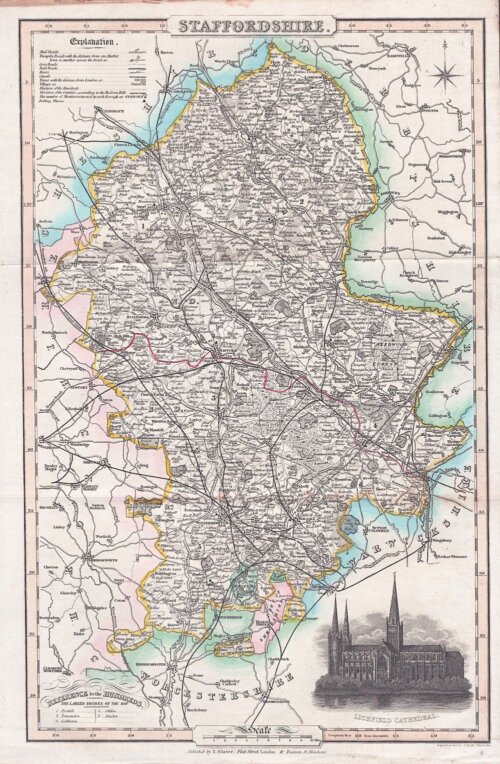 Isaac Slater - (Pigot & Co.)  (antique map)