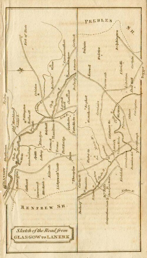 Sketch of the Road from Glasgow to Lanerk  -  Travellers Guide through Scotland and its Isles