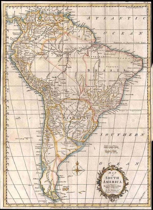 Map of South America  -  Thomas Kitchin