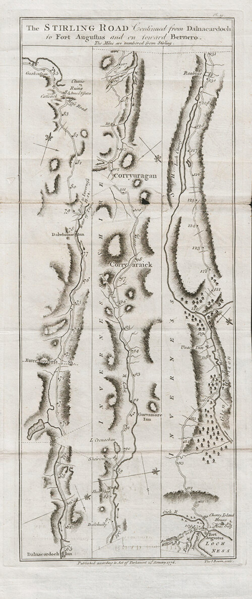 The Stirling road continued from Dalnacardoch to Fort Augustus and on toward Bernero  