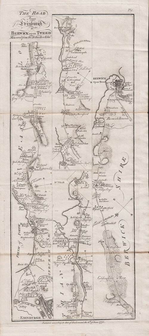 The road from Edinburgh to Berwick upon Tweed  