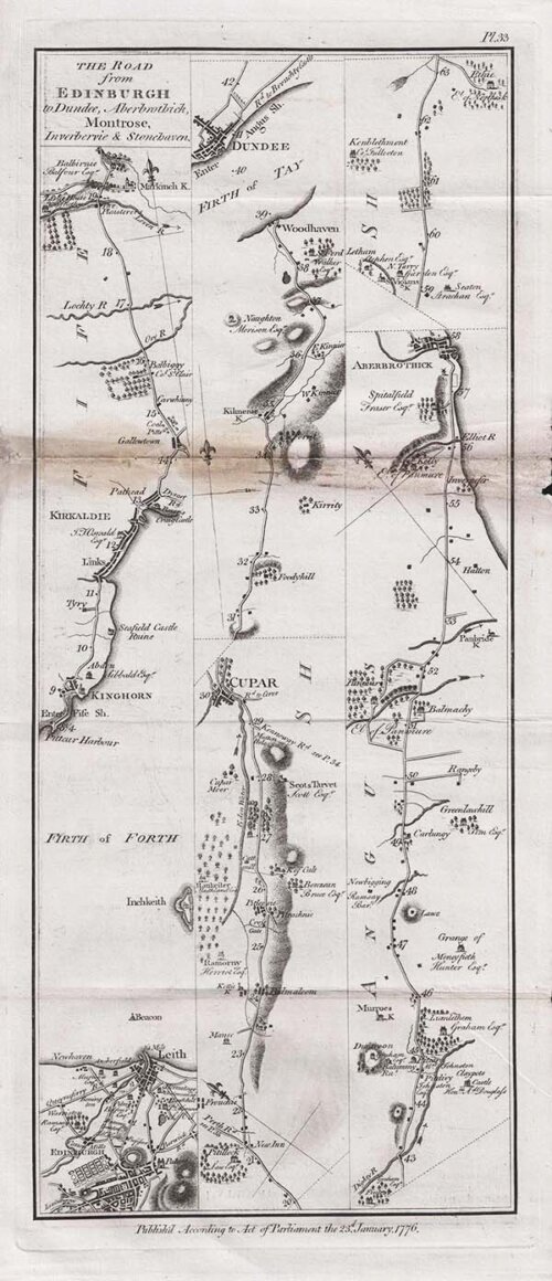 The Road from Edinburgh to Dundee Aberbrothick Montrose Inverbervie & Stonehaven  