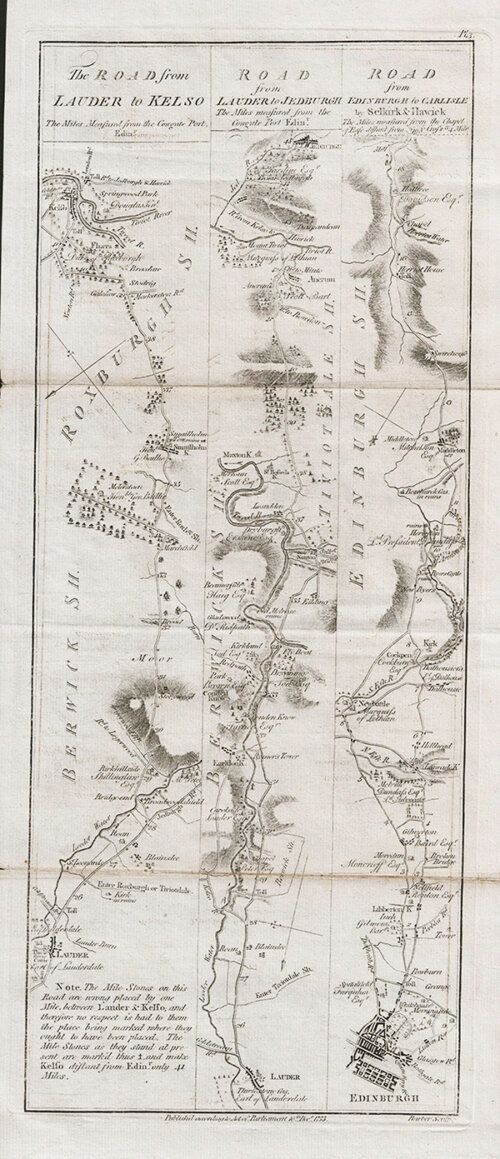 	The road from Lauder to Kelso; Road from Lauder to Jedburgh; Road from Edinburgh to Carlisle by Selkirk & Hawick  