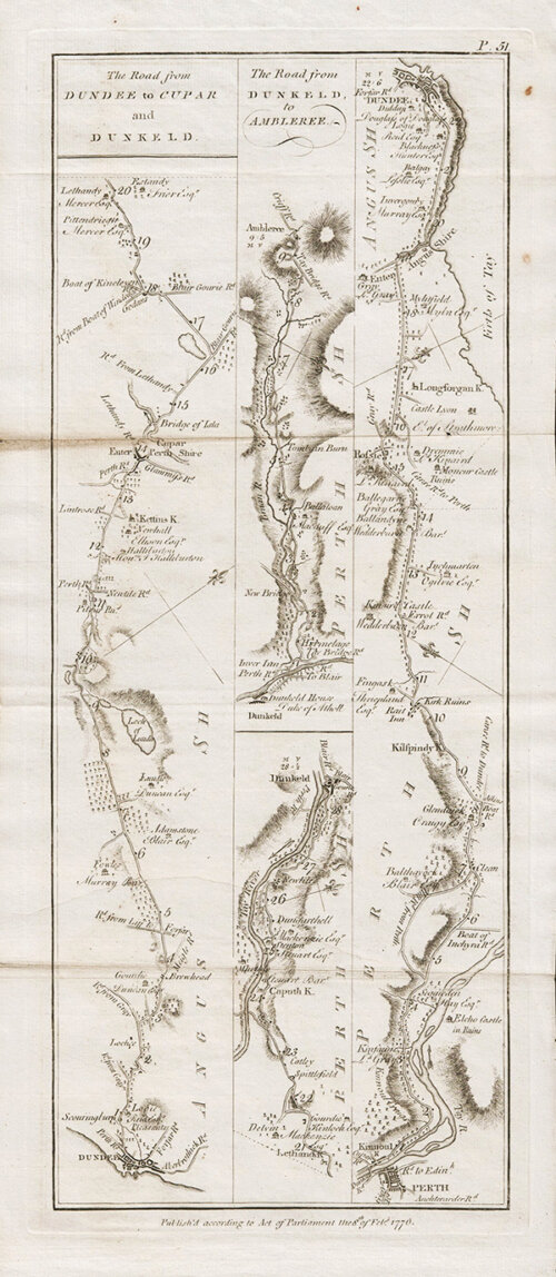 The Road from Dundee to Cupar and Dunkeld; the Road from Dunkeld to Ambleree  