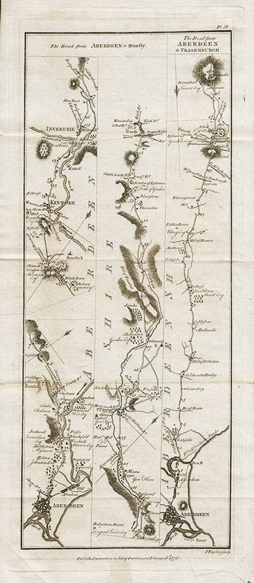 	The Road from Aberdeen to Huntly; the Road from Aberdeen to Fraserburgh  