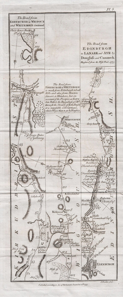 The road from Edinburgh to Wigtoun and Whitehorn by Biggar Lead hills and New Galloway Continued from Page 5 