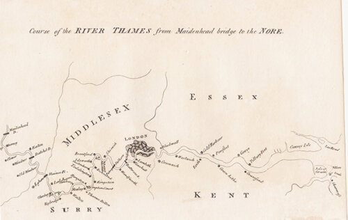 Course of the River Thames from Maidenhead bridge to the Nore 