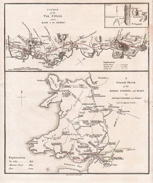 Course of the Via Julia from Bath to the Severn