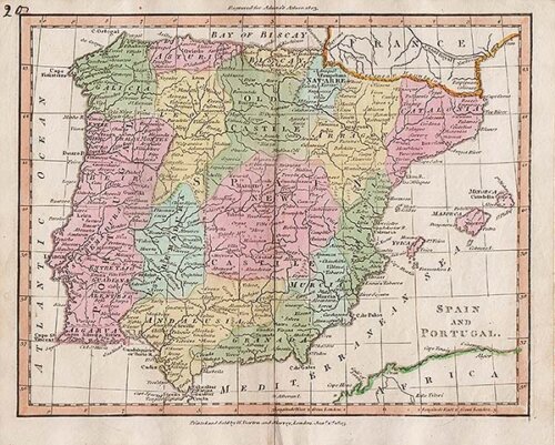 Spain and Portugal  -  Adams's Atlas